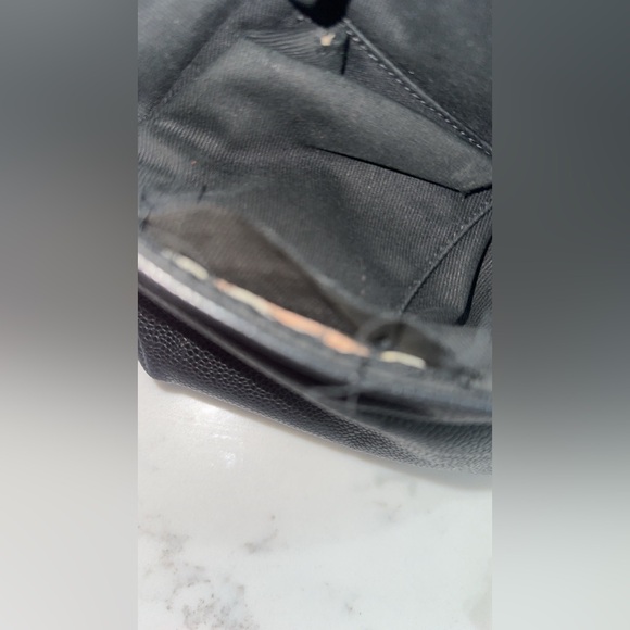 Preowned Authentic Chanel Black Caviar Leather, Pleated Half Moon Flap Bag - Picture 14 of 16